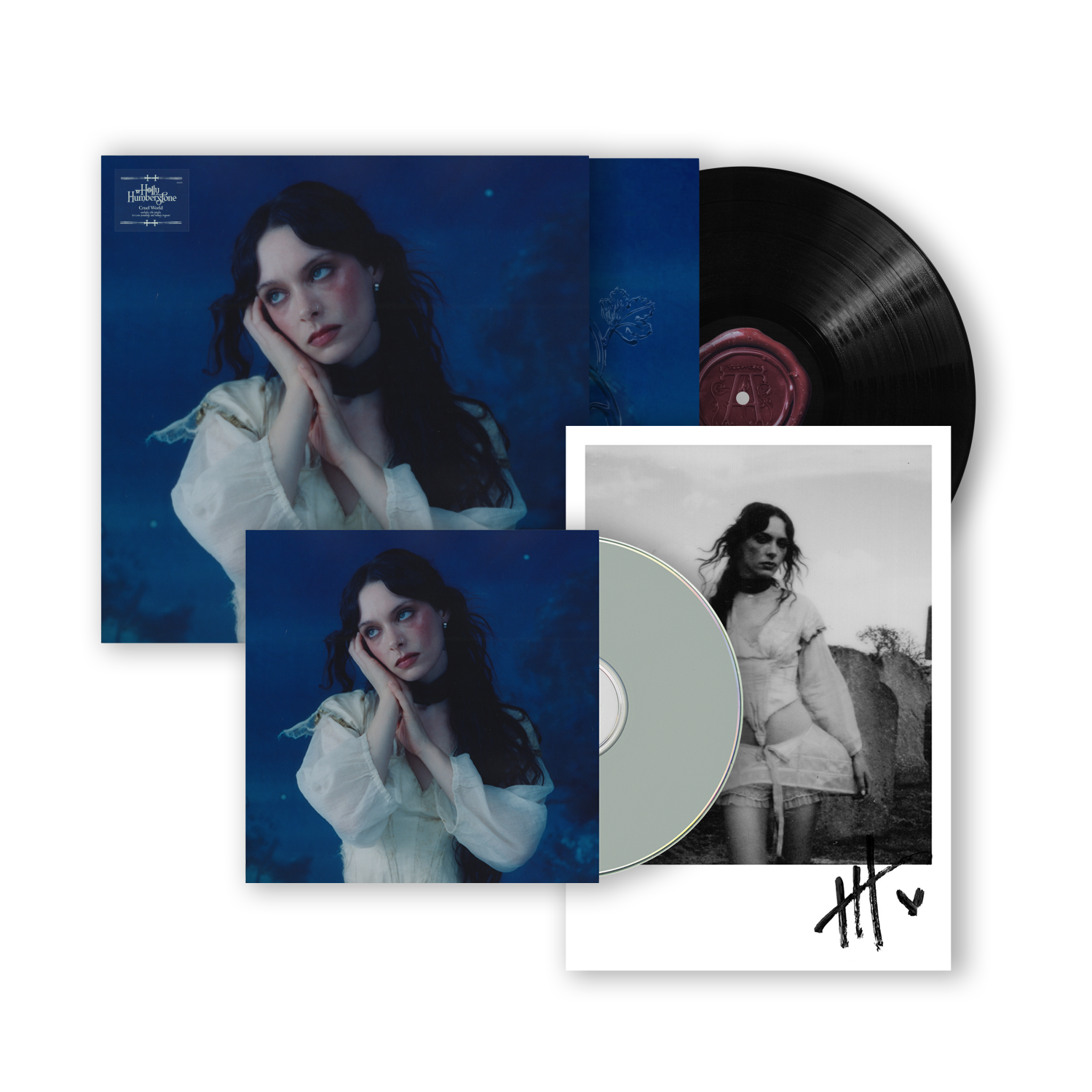 Cruel World Black Vinyl, CD + Signed Print Bundle - Holly Humberstone